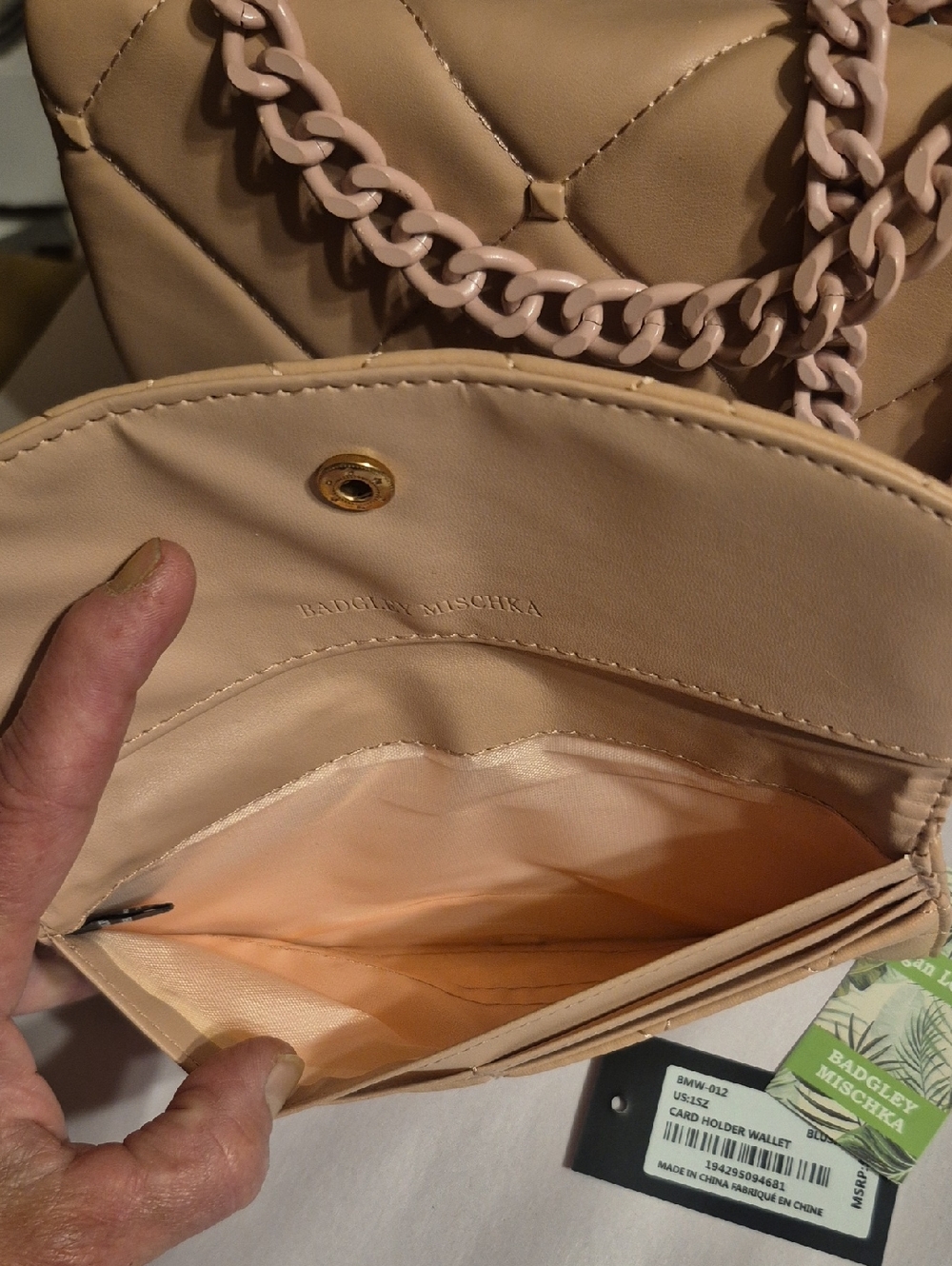 Quilted Pink Shoulder Bag and Wallet Set . NWT - Picture 8 of 12